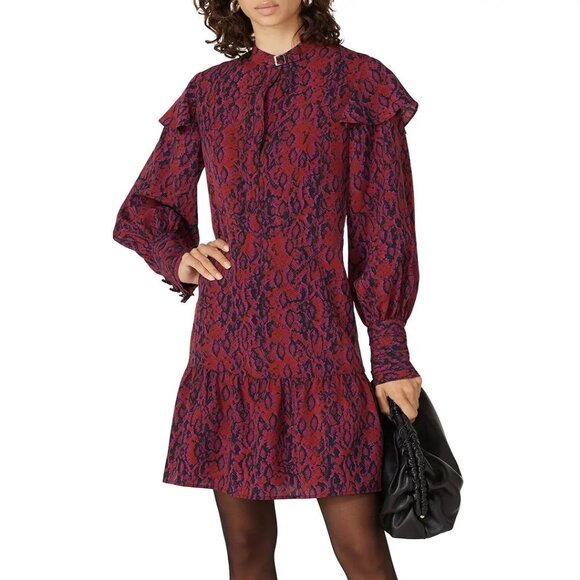 💜 Koché Collective Magenta Python Print Shift Dress 💜 - Picture 1 of 16